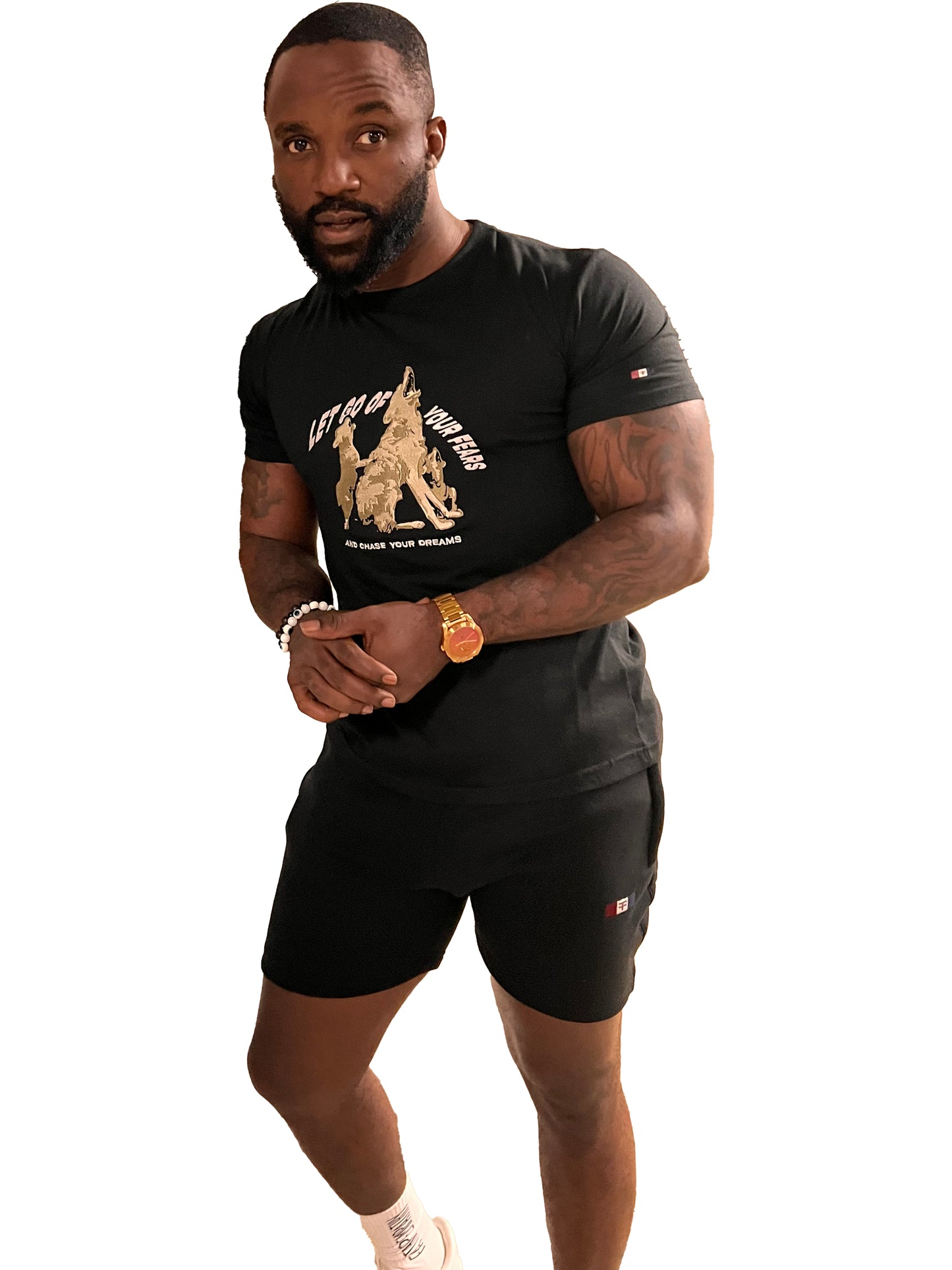 Wolf Design T Shirt - Black
