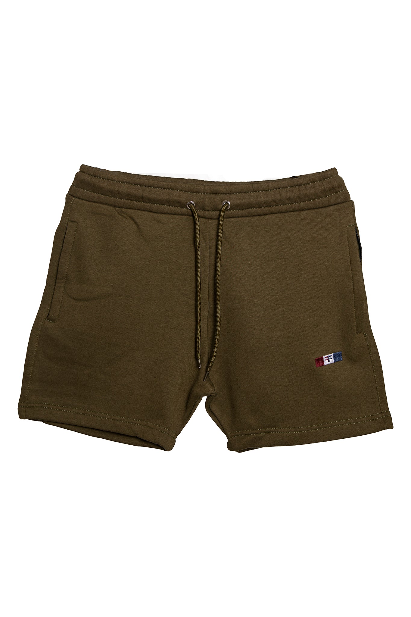 tapered fit zipper short - Khaki