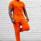 Tapered fit Track Trousers with zipper pocket - Orange