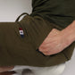 tapered fit zipper short - Khaki