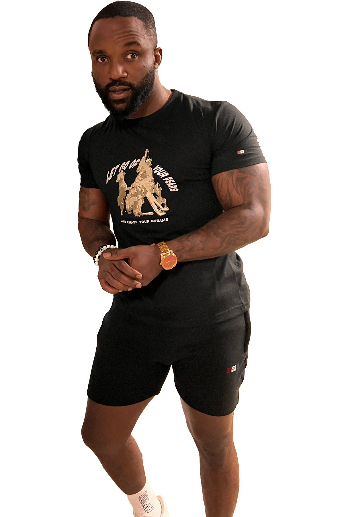 Wolf Design T Shirt - Black