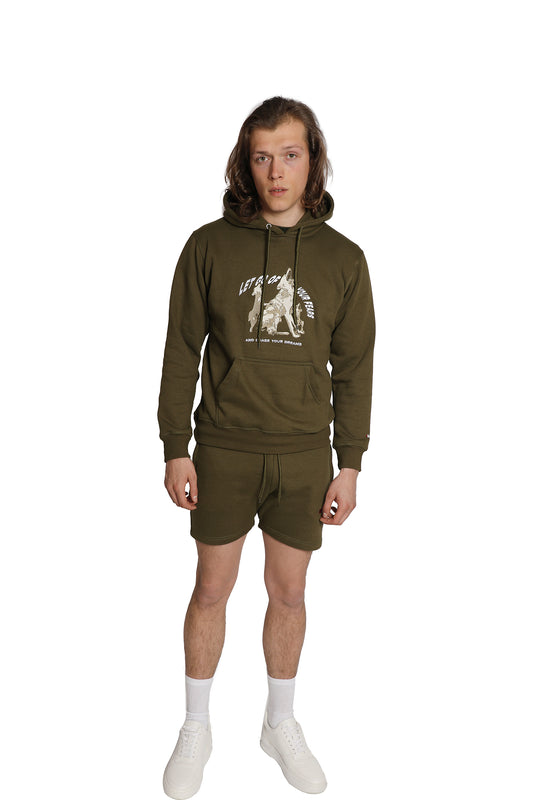 Wolf Hoodie - Sweat Shirt - Green