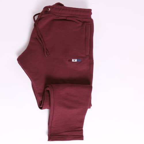 Tapered fit Tracksuit Trousers with zipper pocket - Burgundy