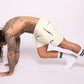 tapered fit zipper short -  pastel light yellow