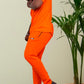 Tapered fit Track Trousers with zipper pocket - Orange