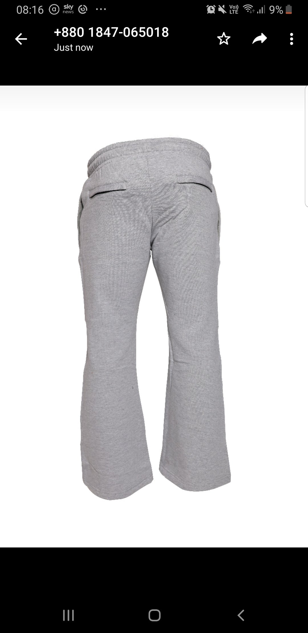 Flare Unisex Trousers with zipper pocket - Grey