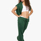 Flare Unisex Trousers with zipper pocket - green