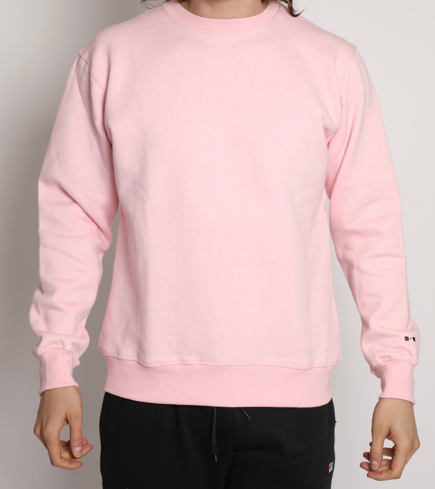 fashcolony Pink neck - Essential – crew SweatShirt