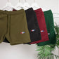 tapered fit zipper short - Burgundy