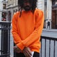 Essential crew neck Sweatshirt- Orange