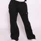 Flare Unisex Trousers with zipper pocket - Black
