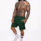 tapered fit zipper short - Green